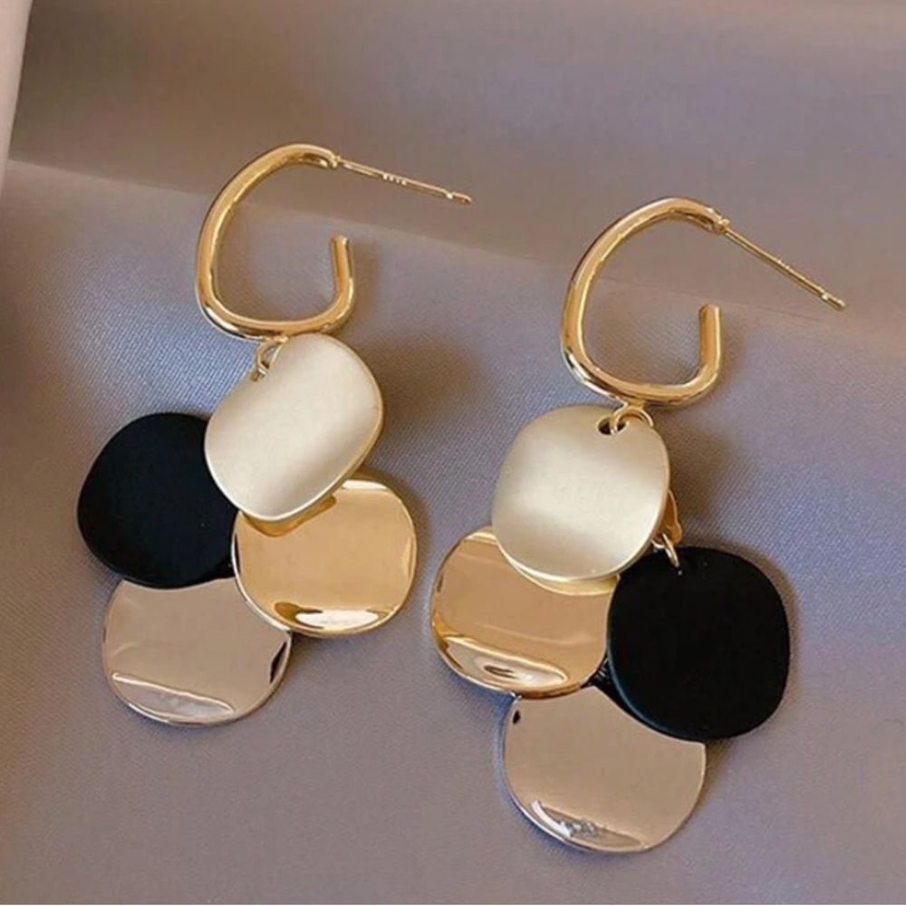 3for$20 m Pin Retro Hong Kong Style Colorblock Circle & Tassel Dangle